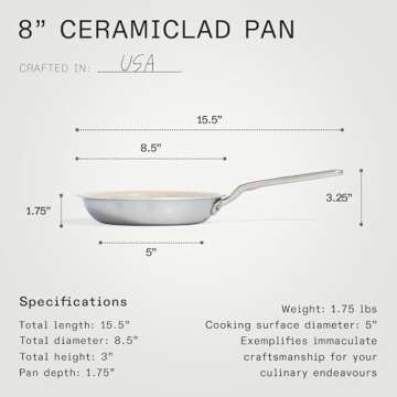 Made In 8-Inch Nonstick Ceramic Frying Pan for Healthy Cooking