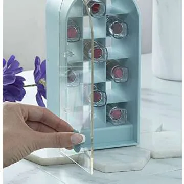Stylish Sea Blue Lipstick Organizer with 18 Slots
