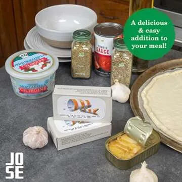 Codfish in Olive Oil and Garlic by Jose Gourmet, Wild Caught Portuguese Codfish, Canned Cod in Olive Oil, Omega 3, Fair Trade, 125g Can, Pack of 8