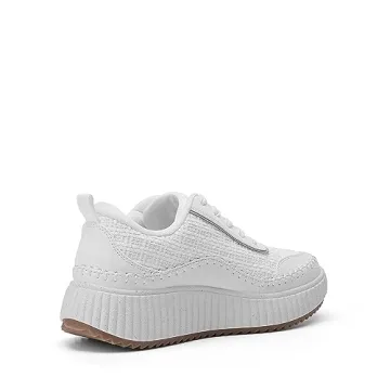 DREAM PAIRS Women Chunky City Tweed Comfortable Casual Platform Fashion Sneaker