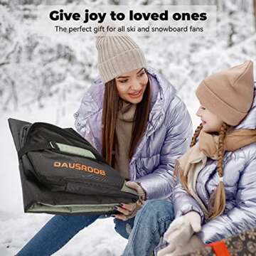 DAUSROOB Snowboard Travel Bag 1680D Reinforced Snowboard Bag Double Padding Snowboard Ski Bag Premium Snowboard and Boot Bags Waterproof Travel Ski Bag for Skis, Boots, Snowboards, Wax