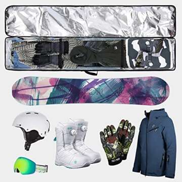 DAUSROOB Snowboard Travel Bag 1680D Reinforced Snowboard Bag Double Padding Snowboard Ski Bag Premium Snowboard and Boot Bags Waterproof Travel Ski Bag for Skis, Boots, Snowboards, Wax