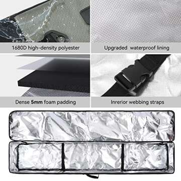 DAUSROOB Snowboard Travel Bag 1680D Reinforced Snowboard Bag Double Padding Snowboard Ski Bag Premium Snowboard and Boot Bags Waterproof Travel Ski Bag for Skis, Boots, Snowboards, Wax