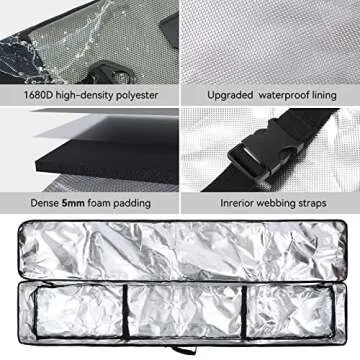 DAUSROOB Snowboard Travel Bag 1680D Reinforced Snowboard Bag Double Padding Snowboard Ski Bag Premium Snowboard and Boot Bags Waterproof Travel Ski Bag for Skis, Boots, Snowboards, Wax