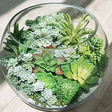 Winlyn 19 Pcs Faux Succulents Assorted Green Plants
