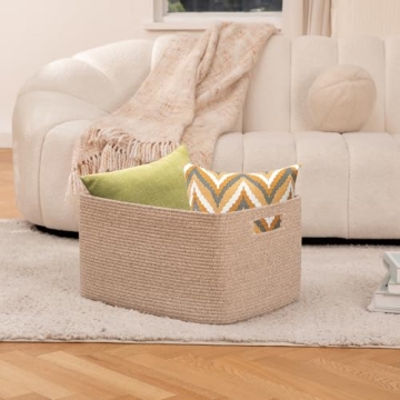 Stylish OIAHOMY 75L Cotton Rope Blanket Basket