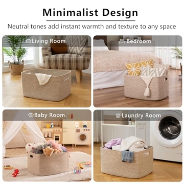 Stylish OIAHOMY 75L Cotton Rope Blanket Basket