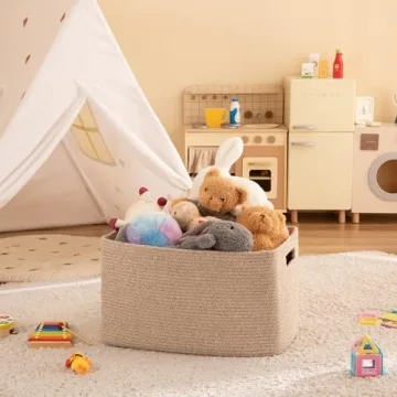 Stylish OIAHOMY 75L Cotton Rope Blanket Basket