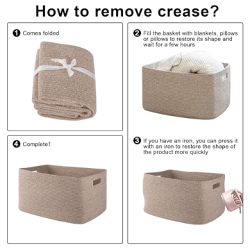 Stylish OIAHOMY 75L Cotton Rope Blanket Basket