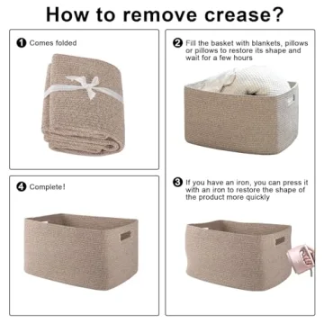 Stylish OIAHOMY 75L Cotton Rope Blanket Basket