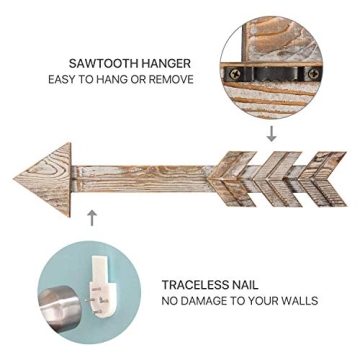 TIMEYARD Rustic Wood Arrow Decor Set Stylish Wall Hanging