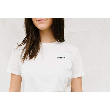 Mama Embroidered White T Shirt for Stylish Moms