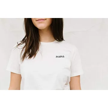Mama Embroidered White T Shirt for Stylish Moms