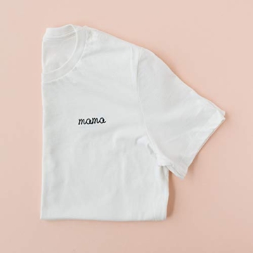 Mama Embroidered White T Shirt for Stylish Moms