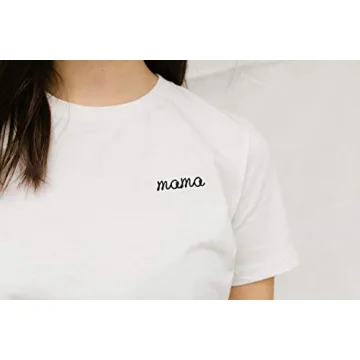Mama Embroidered White T Shirt for Stylish Moms