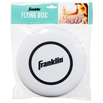 Franklin Sports Flying Disc - Sport Disc for Beach, Backyard, Lawn, Park, Camping and More - 140 Gram Disc - Perfect for Dogs - Great for All Ages, White