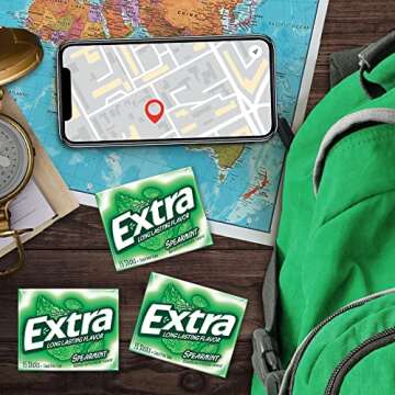 EXTRA Spearmint Sugar Free Chewing Gum, 3 Packs of 15 Pieces (45 Total Pieces)