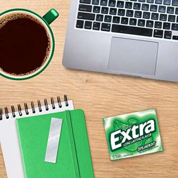 EXTRA Spearmint Sugar Free Chewing Gum, 3 Packs of 15 Pieces (45 Total Pieces)