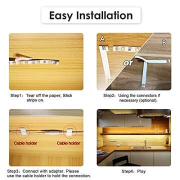 WOBANE Under Cabinet Lighting Kit for Home Illumination