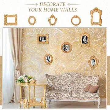 5 Pieces Vintage Resin Picture Frame Antique Photo Frame Mini Vintage Frames Oval Rectangle Gothic Frames Wall Hanging Photo Frame for Home Wall Jewelry Display Hotel Decor, Without Glass or Backing