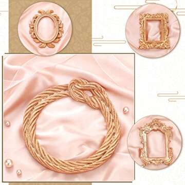 5 Pieces Vintage Resin Picture Frame Antique Photo Frame Mini Vintage Frames Oval Rectangle Gothic Frames Wall Hanging Photo Frame for Home Wall Jewelry Display Hotel Decor, Without Glass or Backing