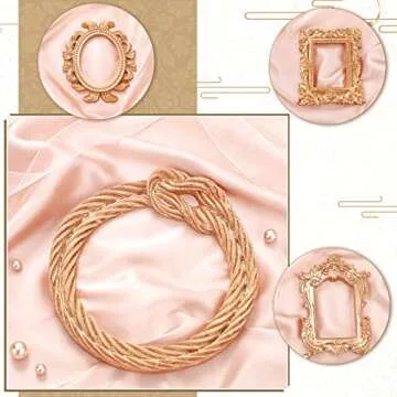 5 Pieces Vintage Resin Picture Frame Antique Photo Frame Mini Vintage Frames Oval Rectangle Gothic Frames Wall Hanging Photo Frame for Home Wall Jewelry Display Hotel Decor, Without Glass or Backing