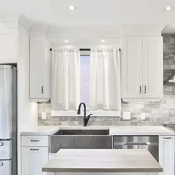 MEETBILY Linen Textured Semi Sheer Kitchen Tiers Curtains 30 Inches Long Small Kitchen Window Curtains Rod Pocket Cafe Curtains Drapes for Bathroom Laundry Room RV(2 Panels, Ivory,30" W x 30" L)