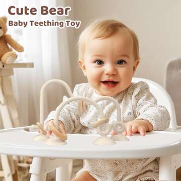 Baby High Chair Suction Toys Teething Chew - Soft Silicone Teether for Infants