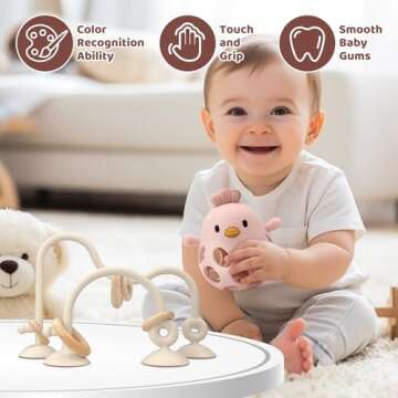 Baby High Chair Suction Toys Teething Silicone Teether