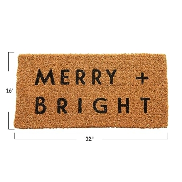 Merry + Bright Coir Doormat by Creative Co-Op