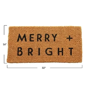 Merry + Bright Coir Doormat by Creative Co-Op