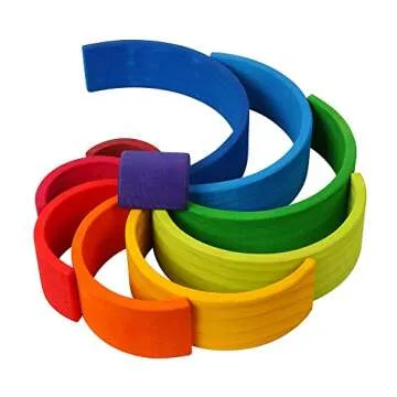 MERRYHEART Wooden Rainbow Stacking Toy for Creative Play
