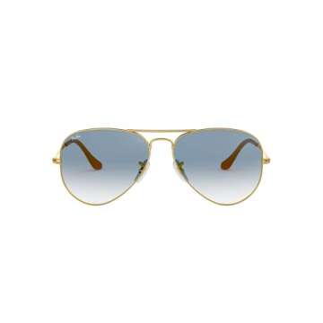Ray-Ban RB3025 Classic Aviator Sunglasses, Gold/Clear Gradient Blue, 55 mm