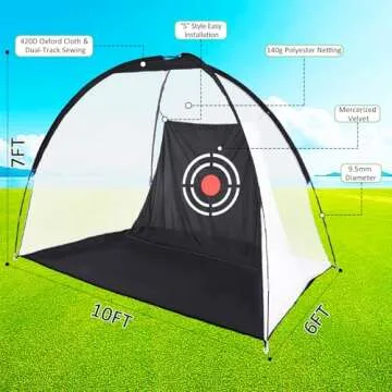 Golf Hitting Practice Nets and Turf Mat Tees for Backyard Driving Gift for Mens Real Indoor Golf Lovers Balls Hitting Driving Nets for Indoor Outdoor Garage Use Golfing Swing Training Impact Cages