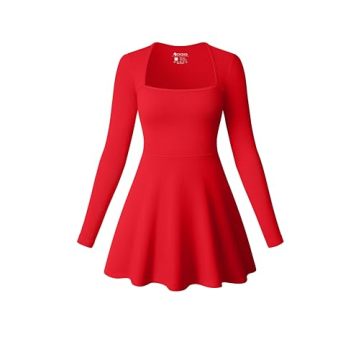 OQQ Women Long Sleeve A-Line Mini Dress - Perfect for Parties & Casual Outings
