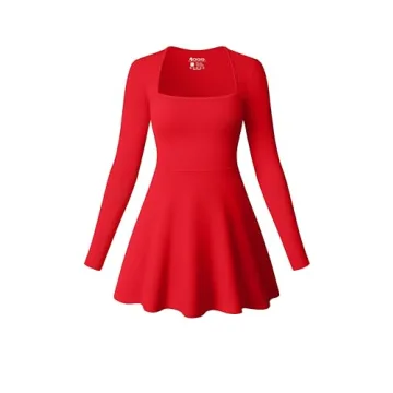 OQQ Women Long Sleeve A-Line Mini Dress - Perfect for Parties & Casual Outings
