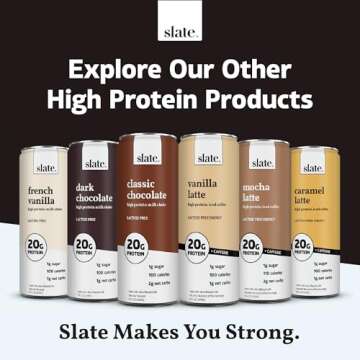 Slate Milk - High Protein Nutrition Shake - Milk Chocolate - 32g Protein, 1g Sugar, 150 Calories, 2g Net Carbs - Lactose Free - No Added Sugar - Breakfast Boost, Post Workout - 11 fl oz, 12 Cans