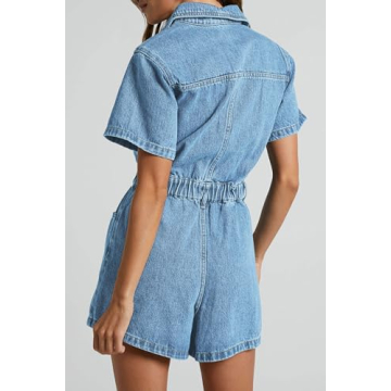 Stylish PLNOTME Denim Romper for Summer Fashion