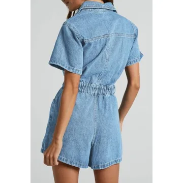 Stylish PLNOTME Denim Romper for Summer Fashion