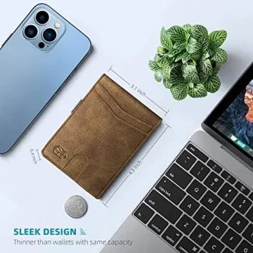 Zitahli Slim RFID Leather Wallet for Men - 12 Cards