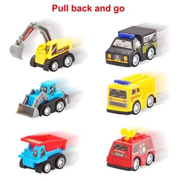 JOYIN 24 Pcs Filled Easter Eggs with Pull Back Construction Cars, Prefilled Easter Egg with Vehicle for Kid Boys, Basket Stuffers/Fillers, Party Favor, Classroom Prize Supplies