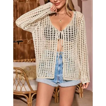 Saodimallsu Women's Crochet Swim Cover Up Summer 2024