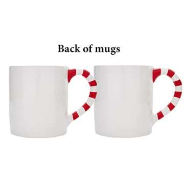 RALME Mr and Mrs Claus Christmas Mugs Set of Two - 16 oz. Large Ceramic Santa Mugs