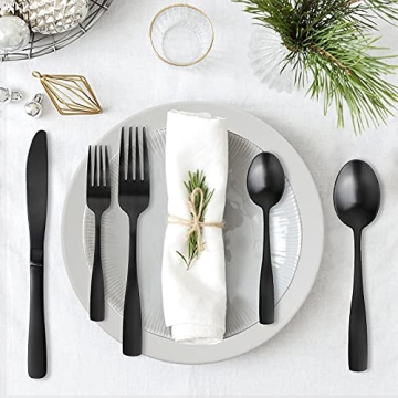 GIOCOCO Matte Black Silverware Set 20 Pieces