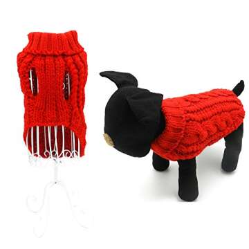 Warm Hand-Knitted Wool Dog Sweater for Winter Comfort