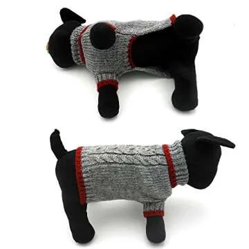 Warm Hand-Knitted Wool Dog Sweater for Winter Comfort