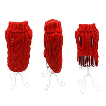 Warm Hand-Knitted Wool Dog Sweater for Winter Comfort