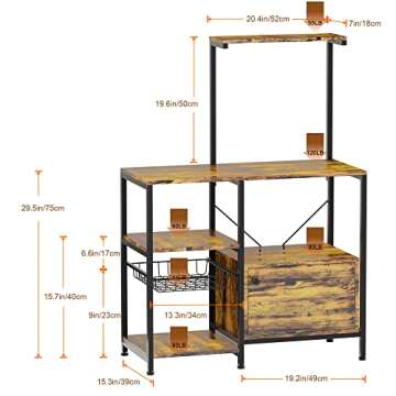 Spacious Bizzoelife Kitchen Bakers Rack for Stylish Storage