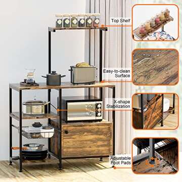 Spacious Bizzoelife Kitchen Bakers Rack for Stylish Storage