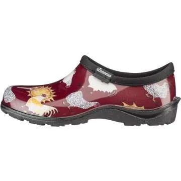 Sloggers Waterproof Garden Shoe for Women – Outdoor Slip-On Rain and Garden Clogs with Premium Comfort Support Insole, (Original Chicken Red), (Size 8)
